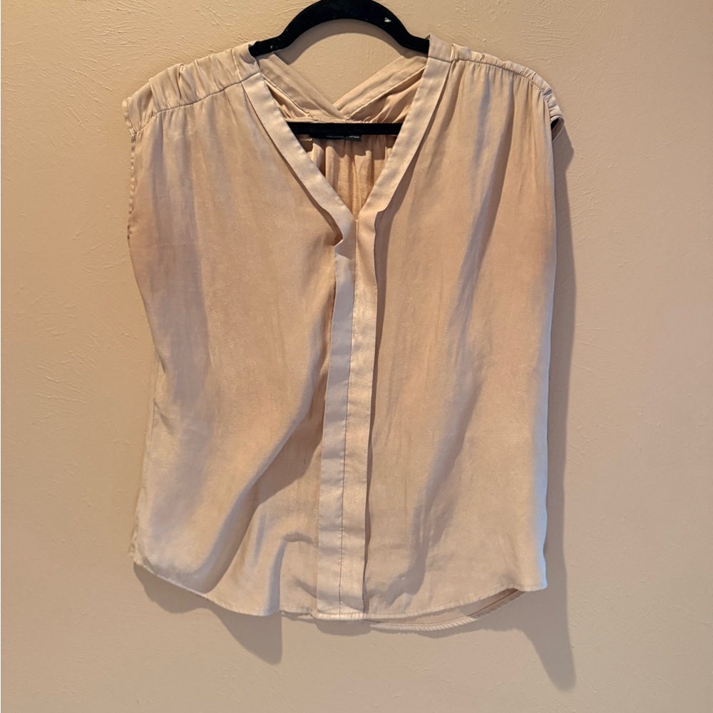 a.n.a Cream V-Neck Blouse